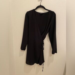 Topshop Black Long Sleeve Wrap Dress – Size US 8 / UK 12 / EUR 40